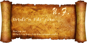 Urbán Füzike névjegykártya